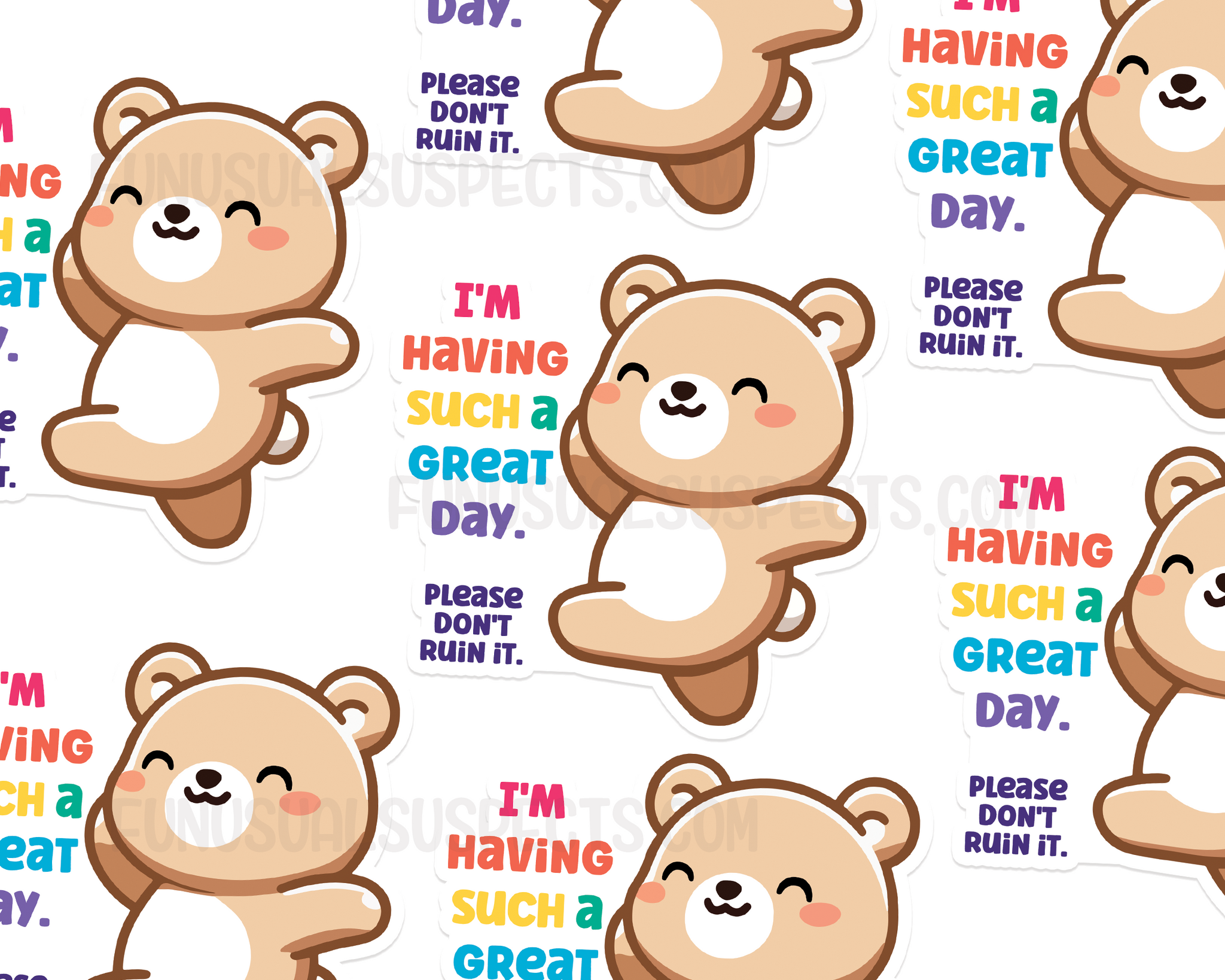 Bear Having A Great Day Sticker