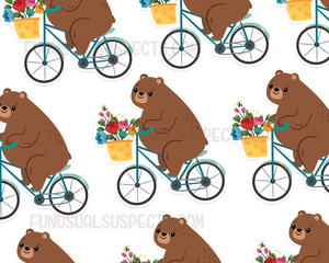 Bear On A Bike Sticker