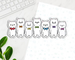 Bears In Bowties Long Sticker