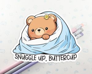 Snuggle Up Bear Sticker