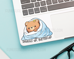 Snuggle Up Bear Sticker