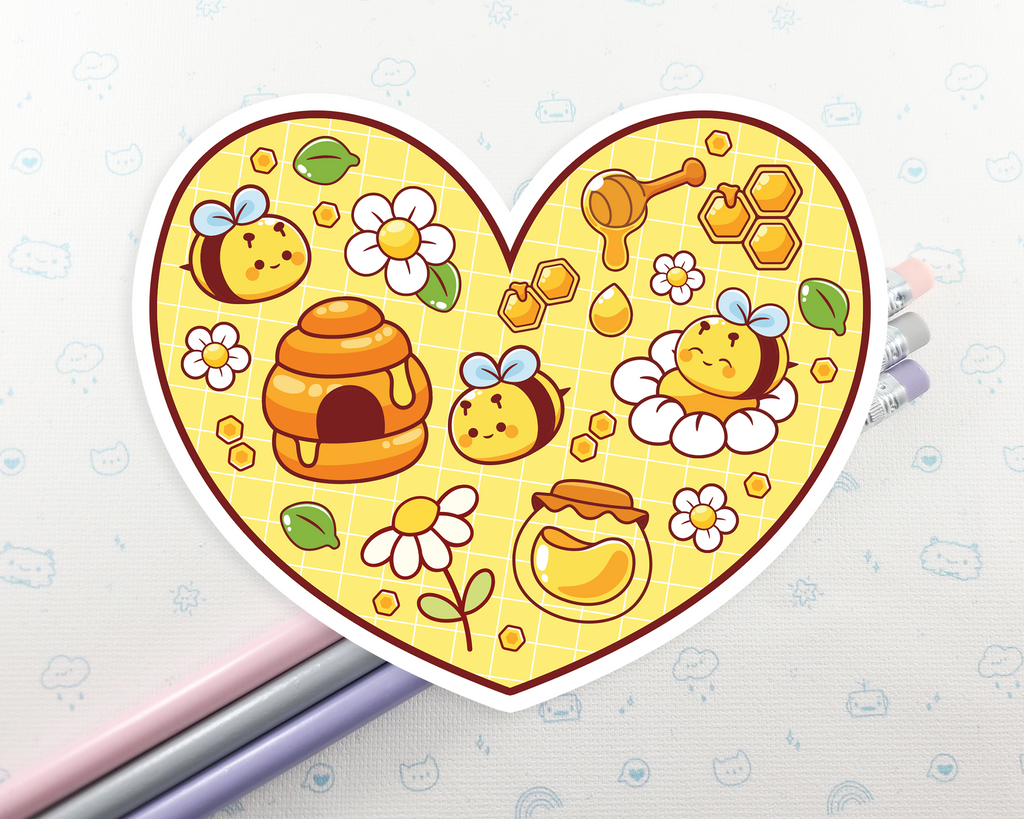 Heart Bee Sticker