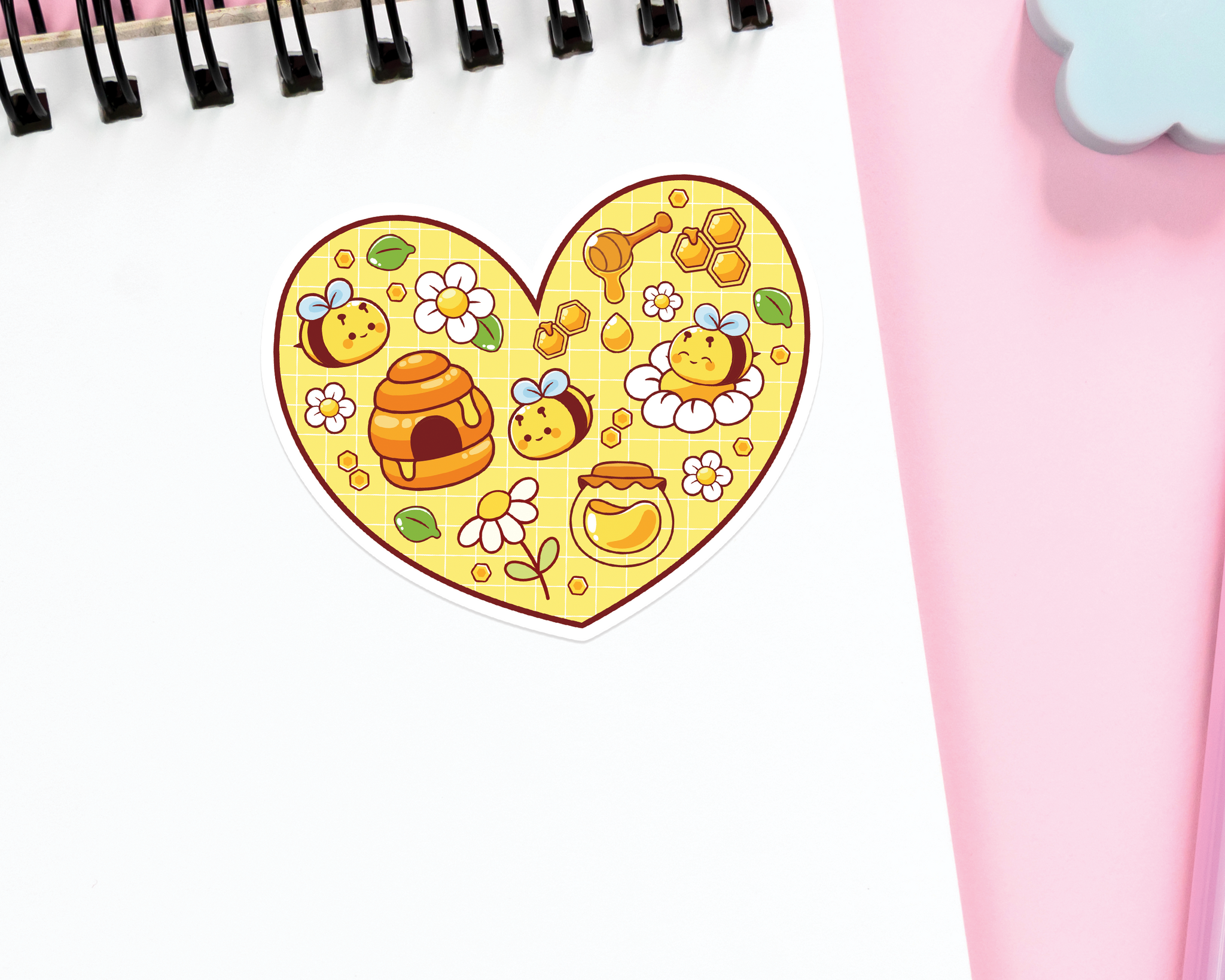 Heart Bee Sticker