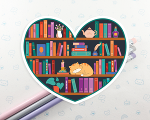 Heart Bookshelf Sticker