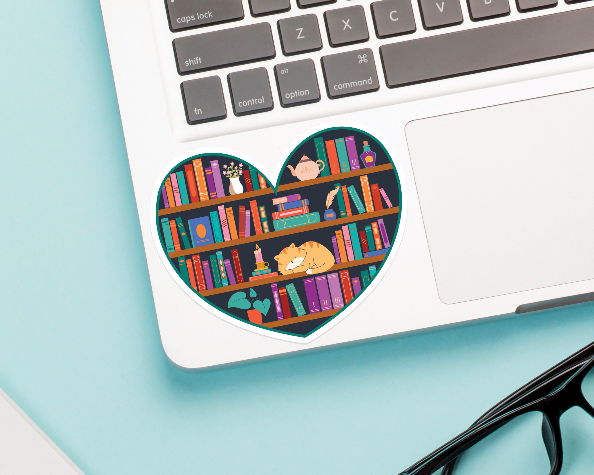 Heart Bookshelf Sticker