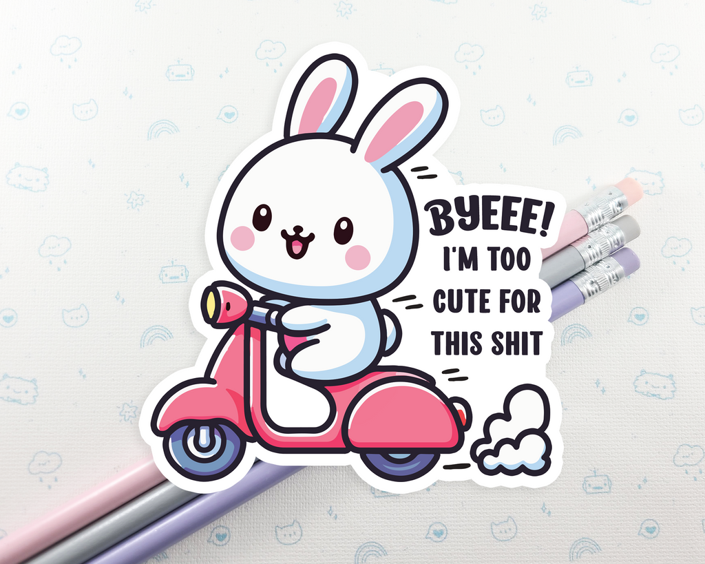 Bunny Byeee Sticker