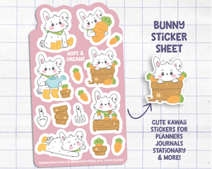 Bunny and Carrots Sticker Sheet