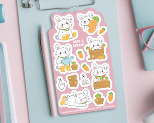 Bunny and Carrots Sticker Sheet