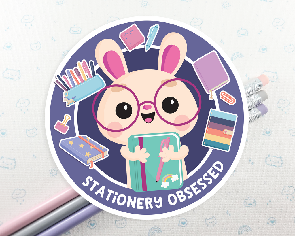 Stationery Obsessed Bunny Sticker