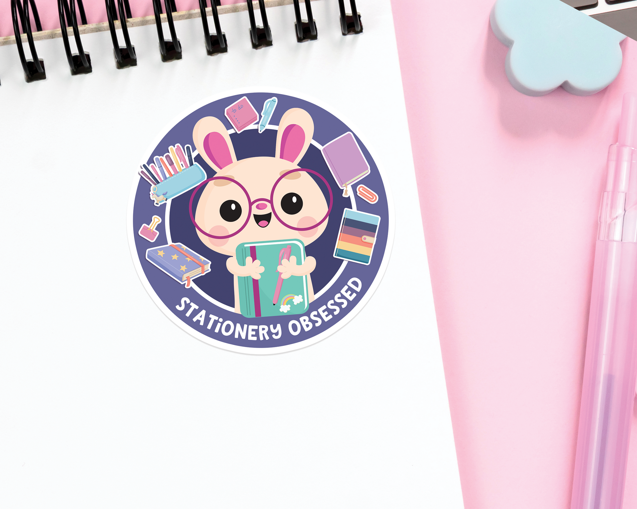 Stationery Obsessed Bunny Sticker