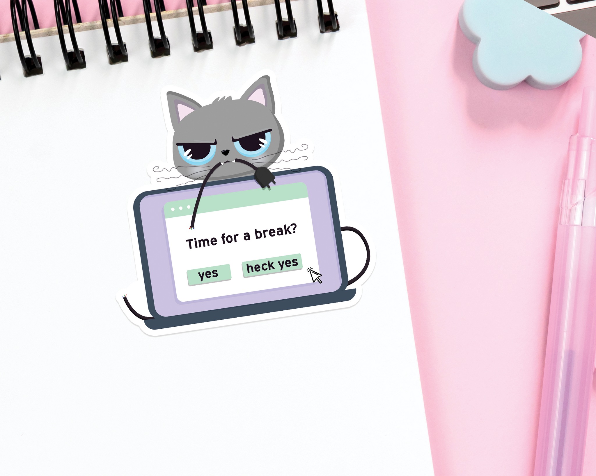 Cat Take A Break Sticker