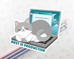 Cat Rest Is Productive Sticker