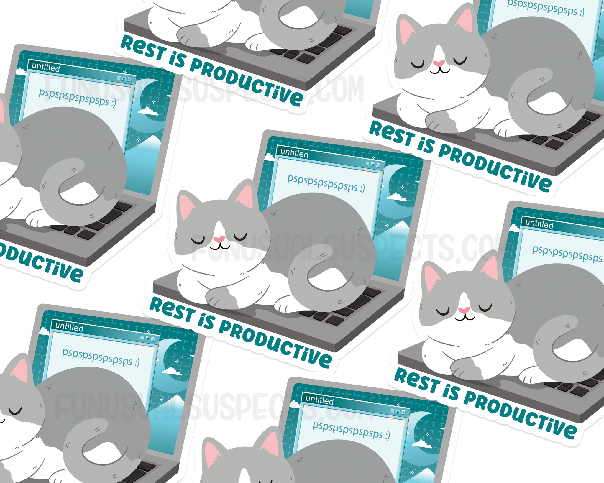 Cat Rest Is Productive Sticker