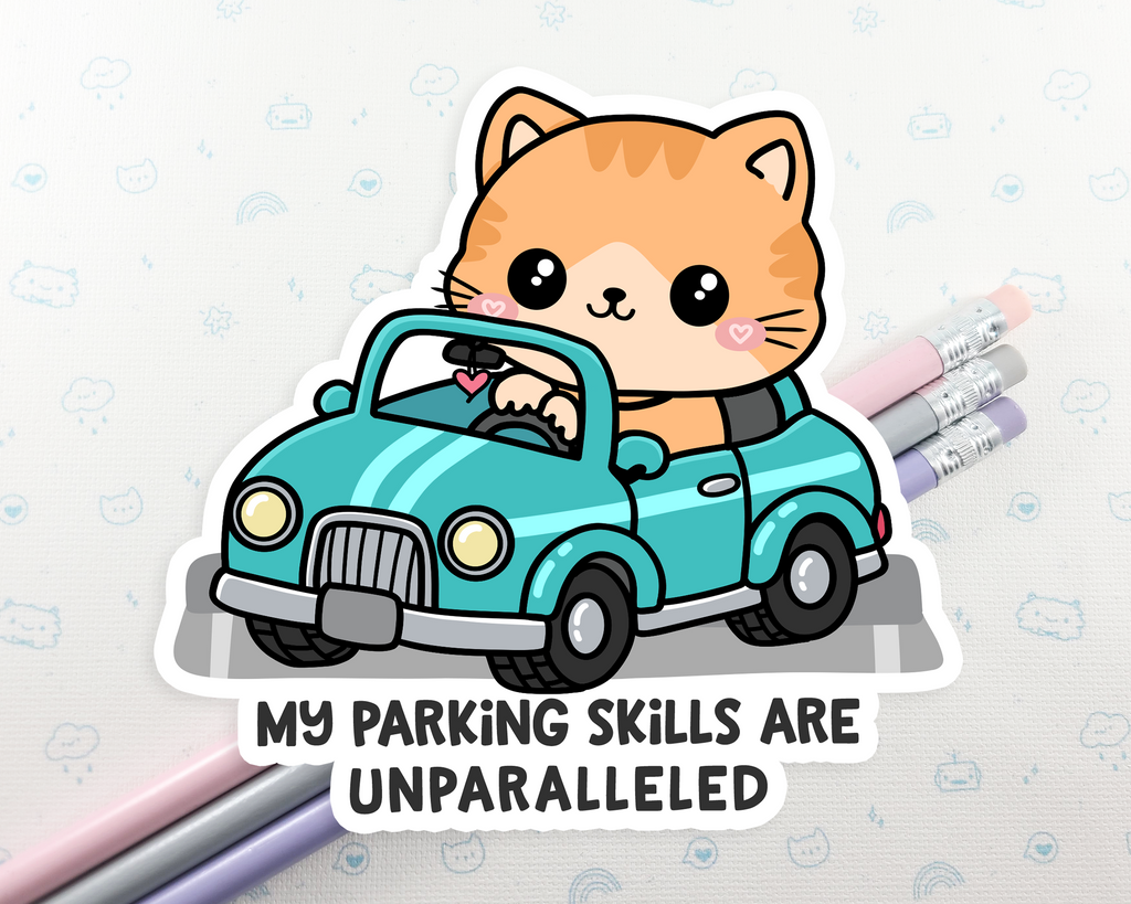 Cat Parallel Parking Sticker