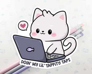 Cat Tappity Taps Sticker