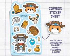 Cat Cowboy Sticker Sheet