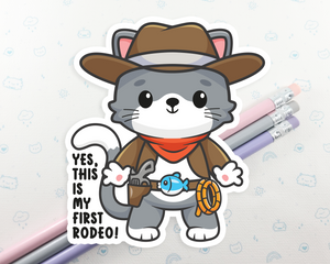 Cat Cowboy Rodeo Sticker