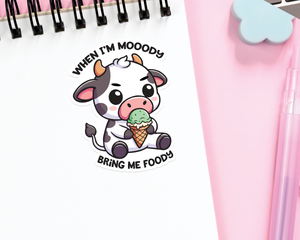 Cow Moody Foody Sticker