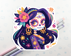 Day of The Dead Lady Sticker