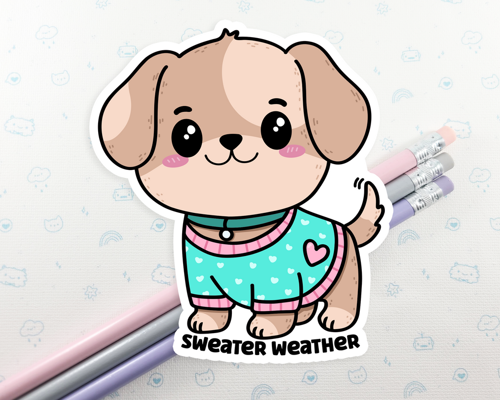 Dog Sweater Weather Sticker