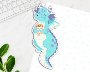 Dragon and Cat Friend Long Sticker