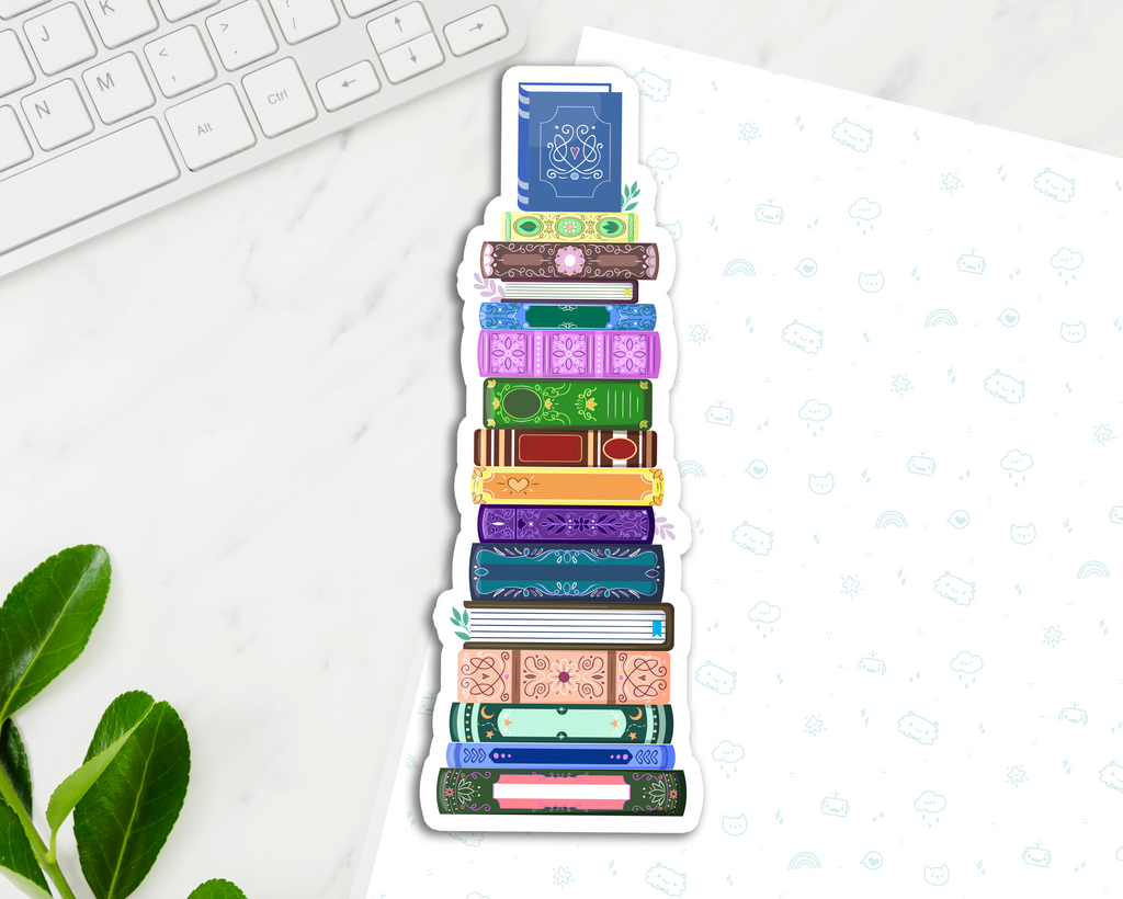 Stack Of Books Long Sticker