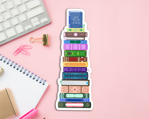 Stack Of Books Long Sticker