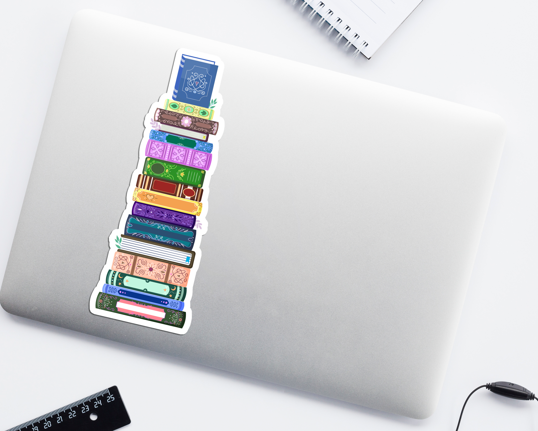 Stack Of Books Long Sticker