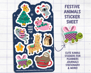 Christmas Animals Sticker Sheet