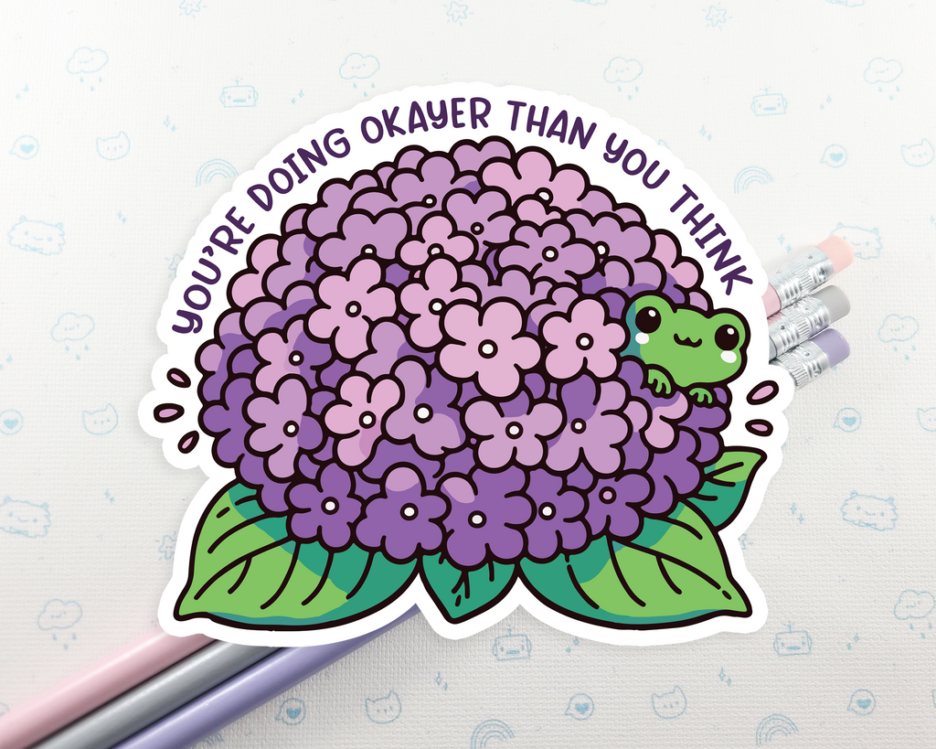 Frog Flower Doing Okay Sticker