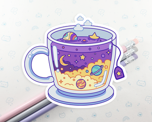 Galaxy Tea Cup Sticker