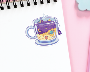 Galaxy Tea Cup Sticker