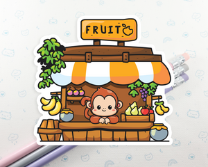 Monkey Fruit Stand Sticker