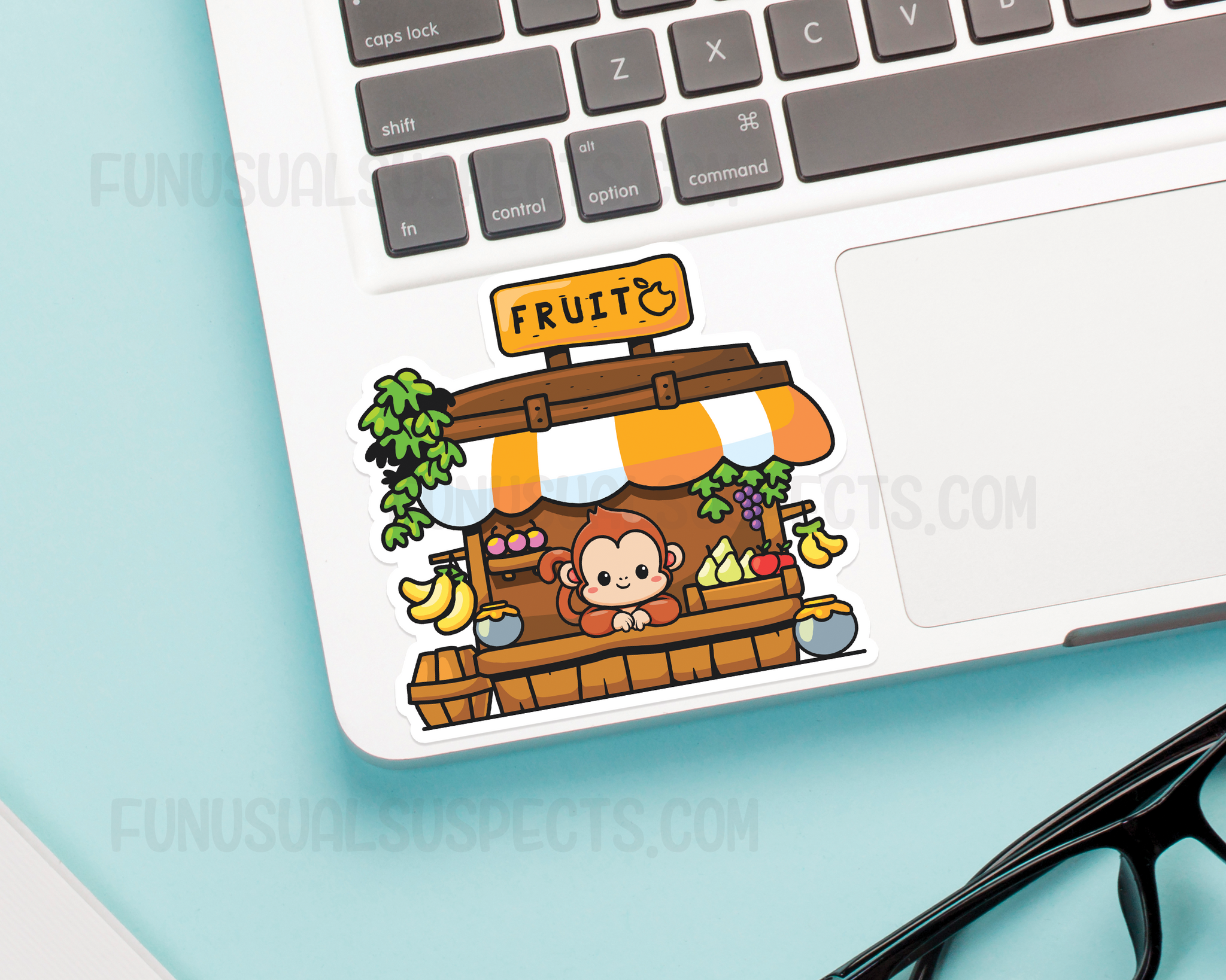 Monkey Fruit Stand Sticker