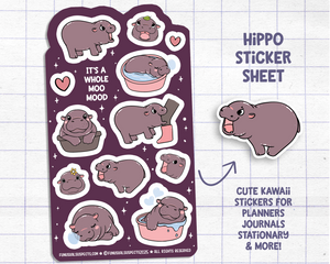 Hippo Sticker Sheet