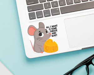 Mouse Cheese and Quiet Sticker