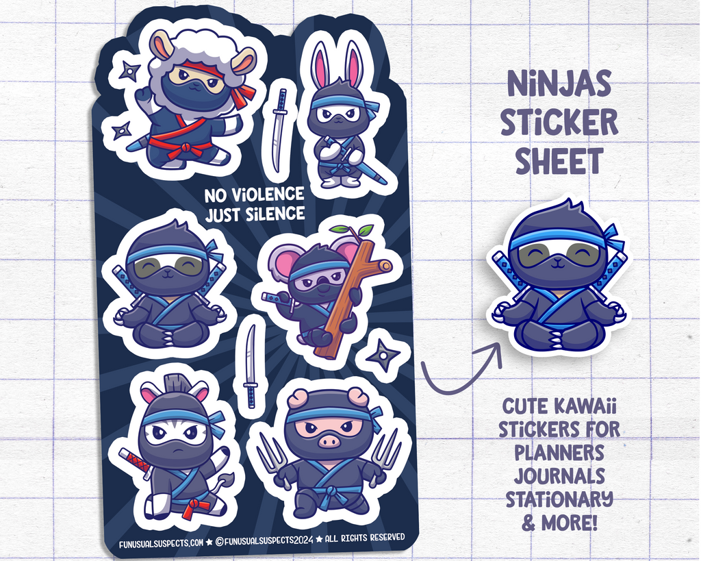 Ninjas All Silence Sticker Sheet