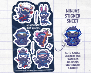 Ninjas All Silence Sticker Sheet