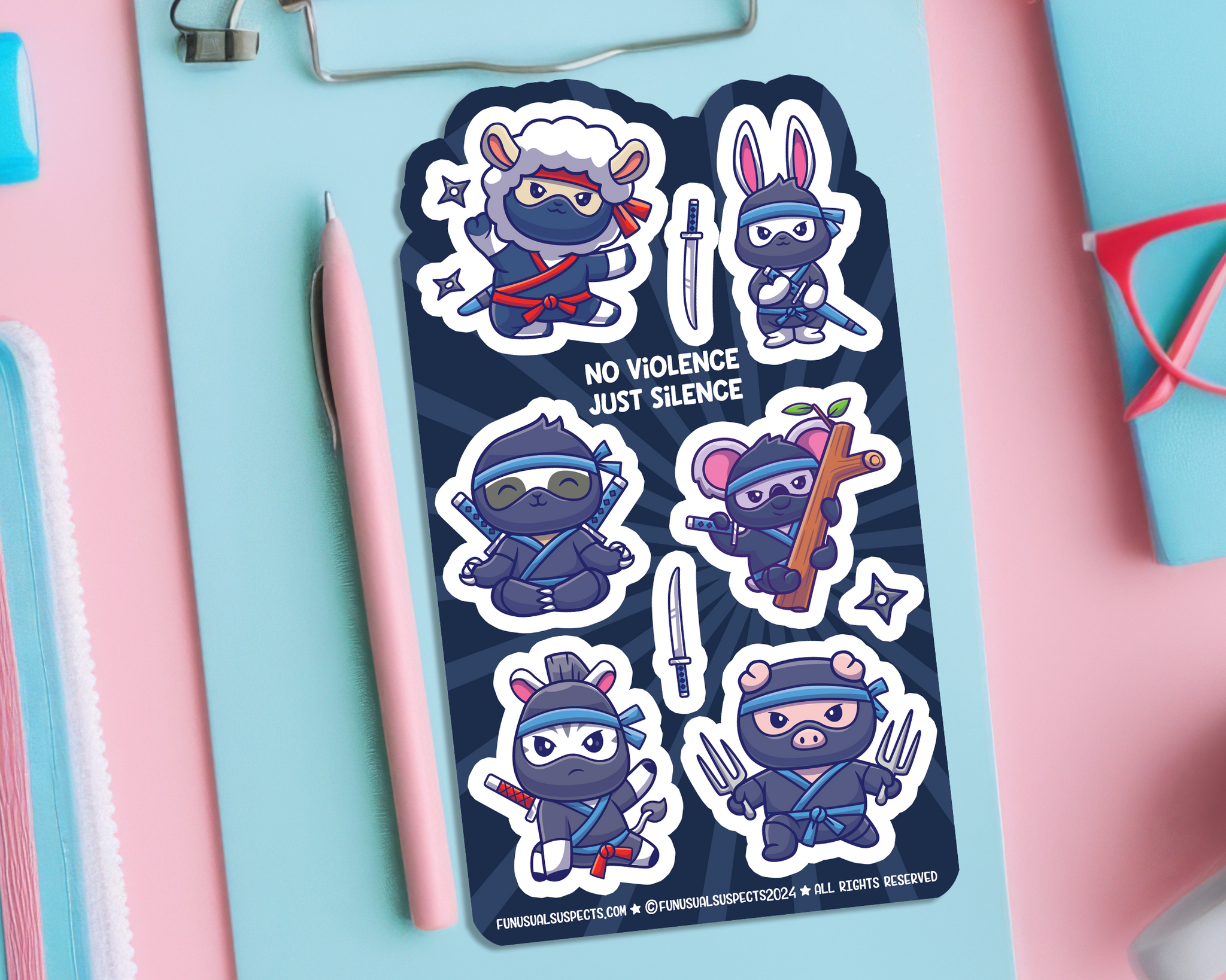 Ninjas All Silence Sticker Sheet