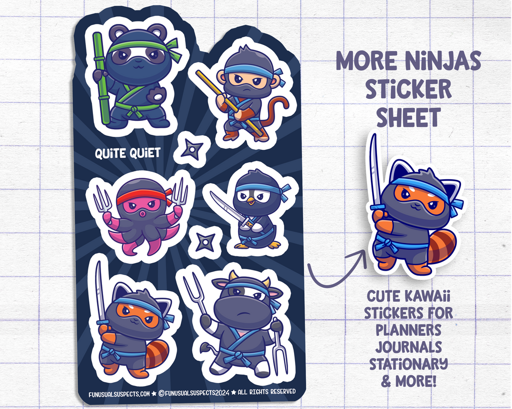 Ninjas Quite Quiet Sticker Sheet