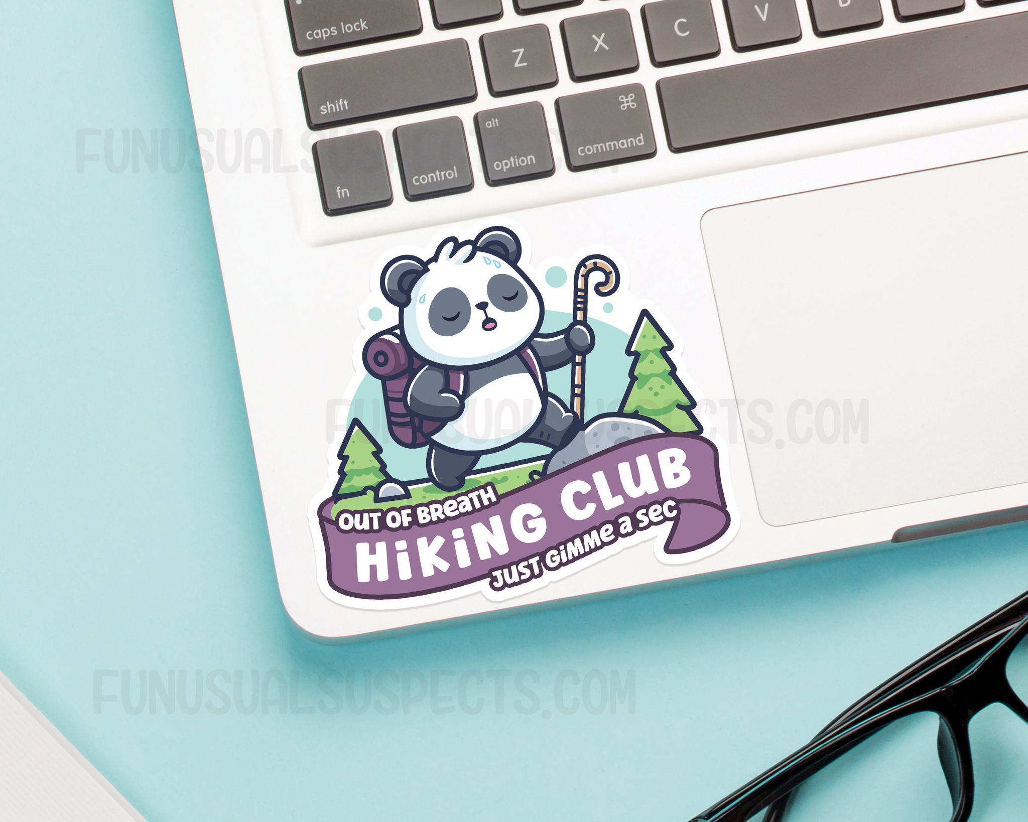 Panda Hiking Club Sticker