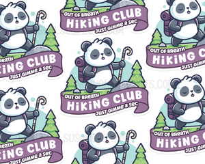 Panda Hiking Club Sticker