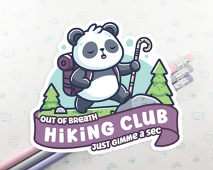 Panda Hiking Club Sticker