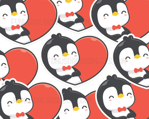 Penguin Heart Sticker