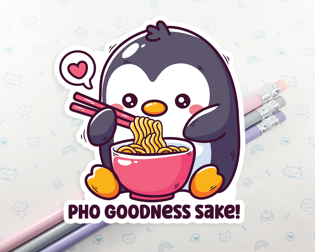 Penguin Pho Goodness Sake Sticker