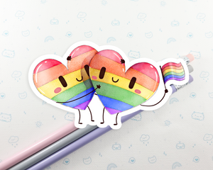 Rainbow Hearts Pride Sticker