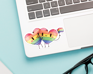 Rainbow Hearts Pride Sticker