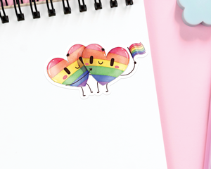 Rainbow Hearts Pride Sticker