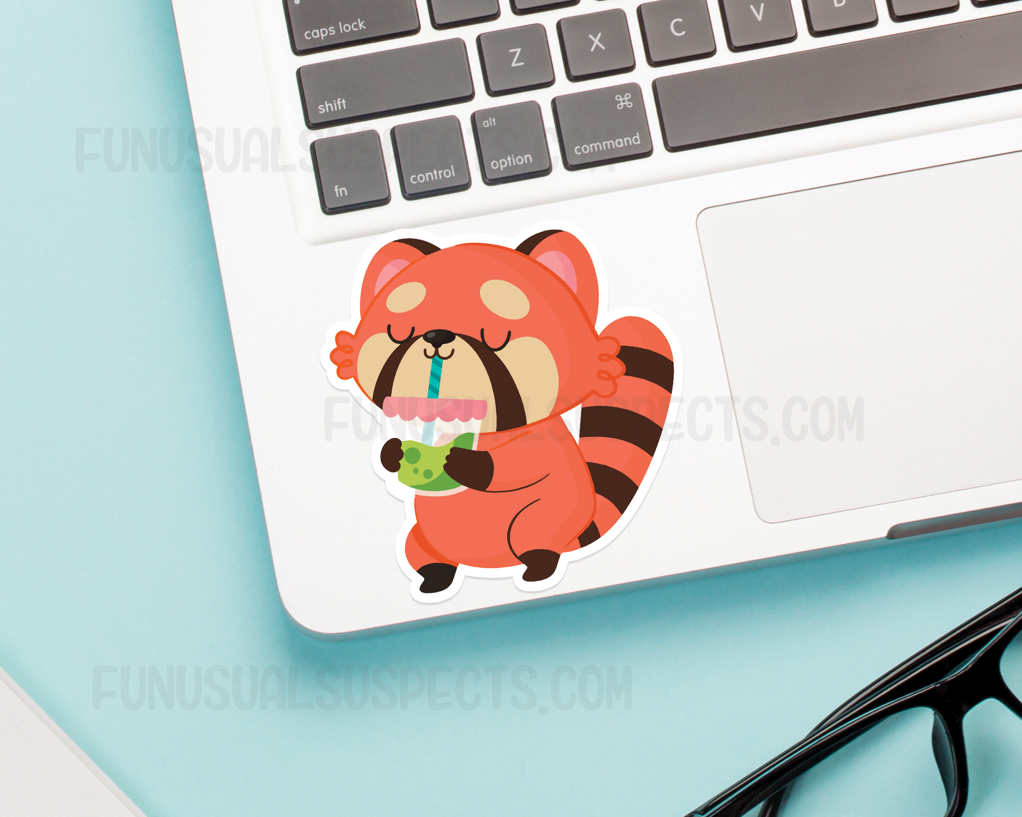 Red Panda Boba Sticker