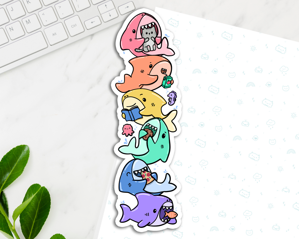 Sharks Pastel Long Sticker